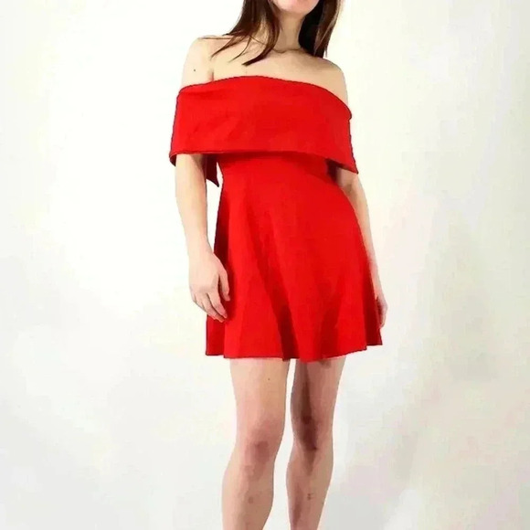 Lpa Revolve Cayenne Red Cold Shoulder Dress - S - Picture 1 of 8